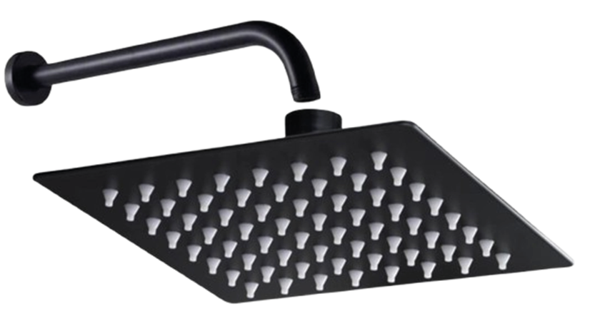 DUCHA LLUVIA CUADRADA NEGRA